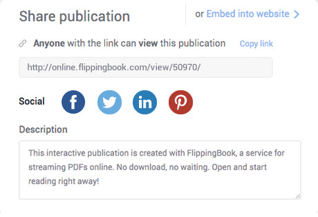 FlippingBook social sharing