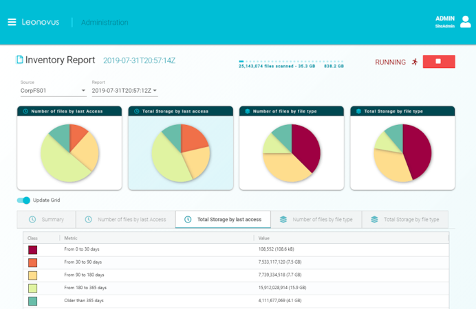 Leonovus Smart Filer screenshot: Leonovus Smart Filer inventory report