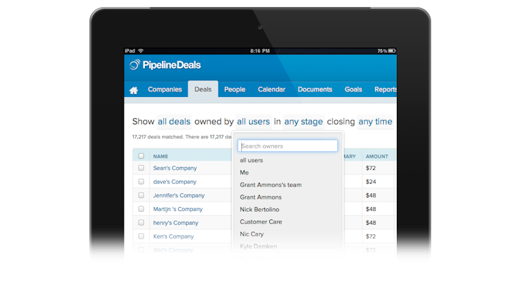 Pipeline CRM screenshot: Get organized to accomplish more in less time.