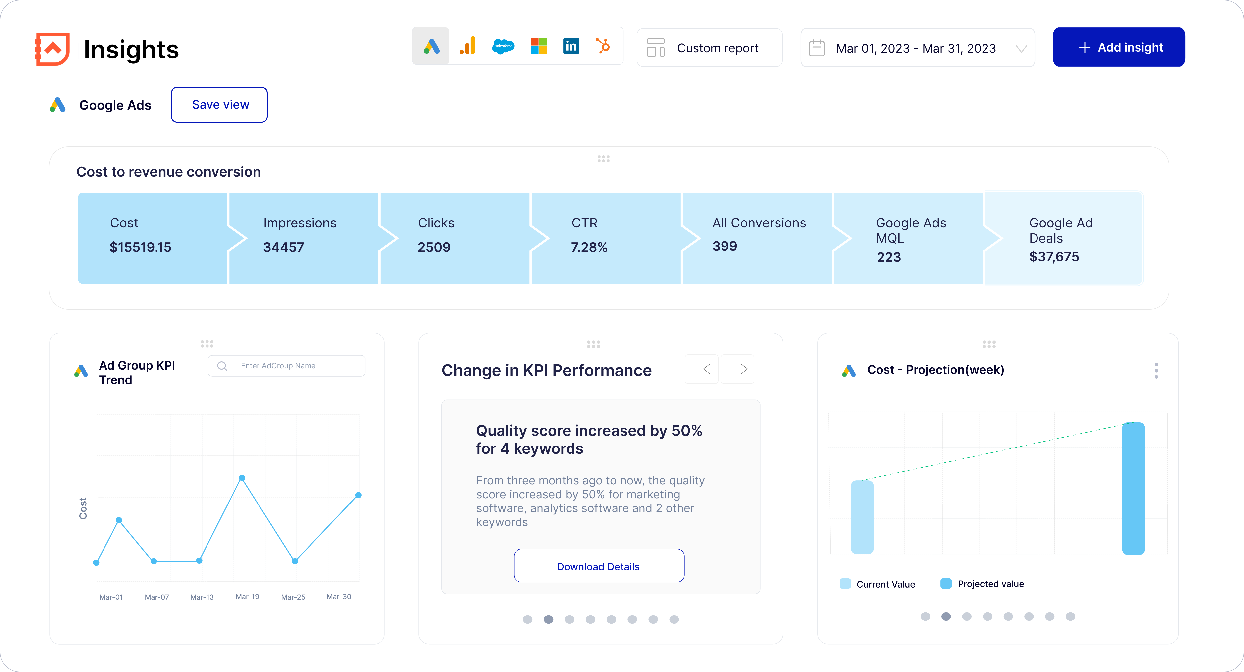 Effortlessly integrate with top MarTech platforms, access expert-vetted dashboards, and quickly set up over 100 pre-designed options with drag-and-drop functionality