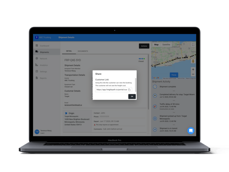 FreightPath customer portal