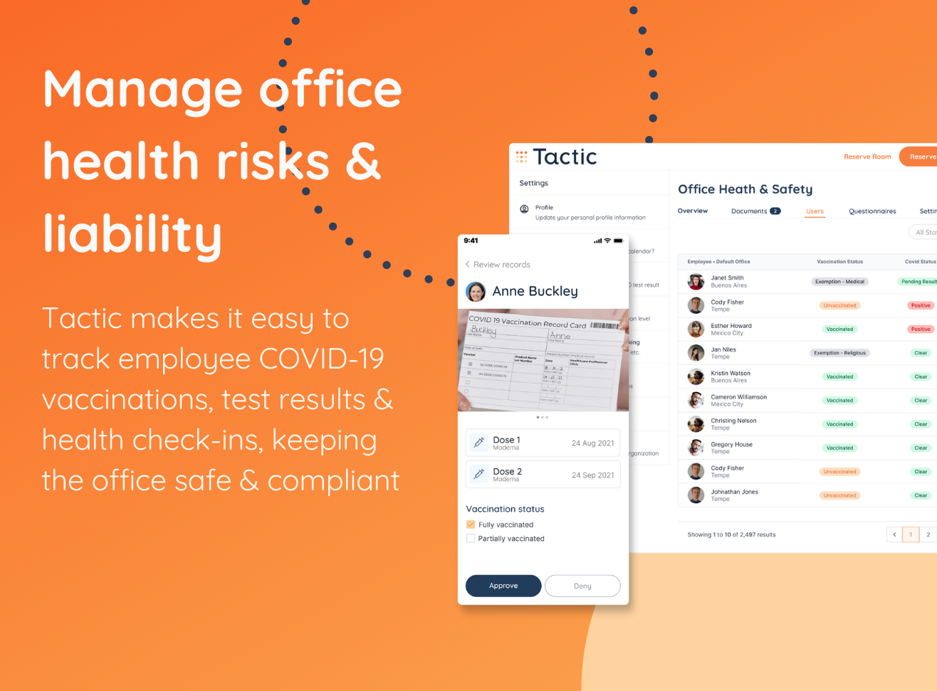 Manage office health risks & liability