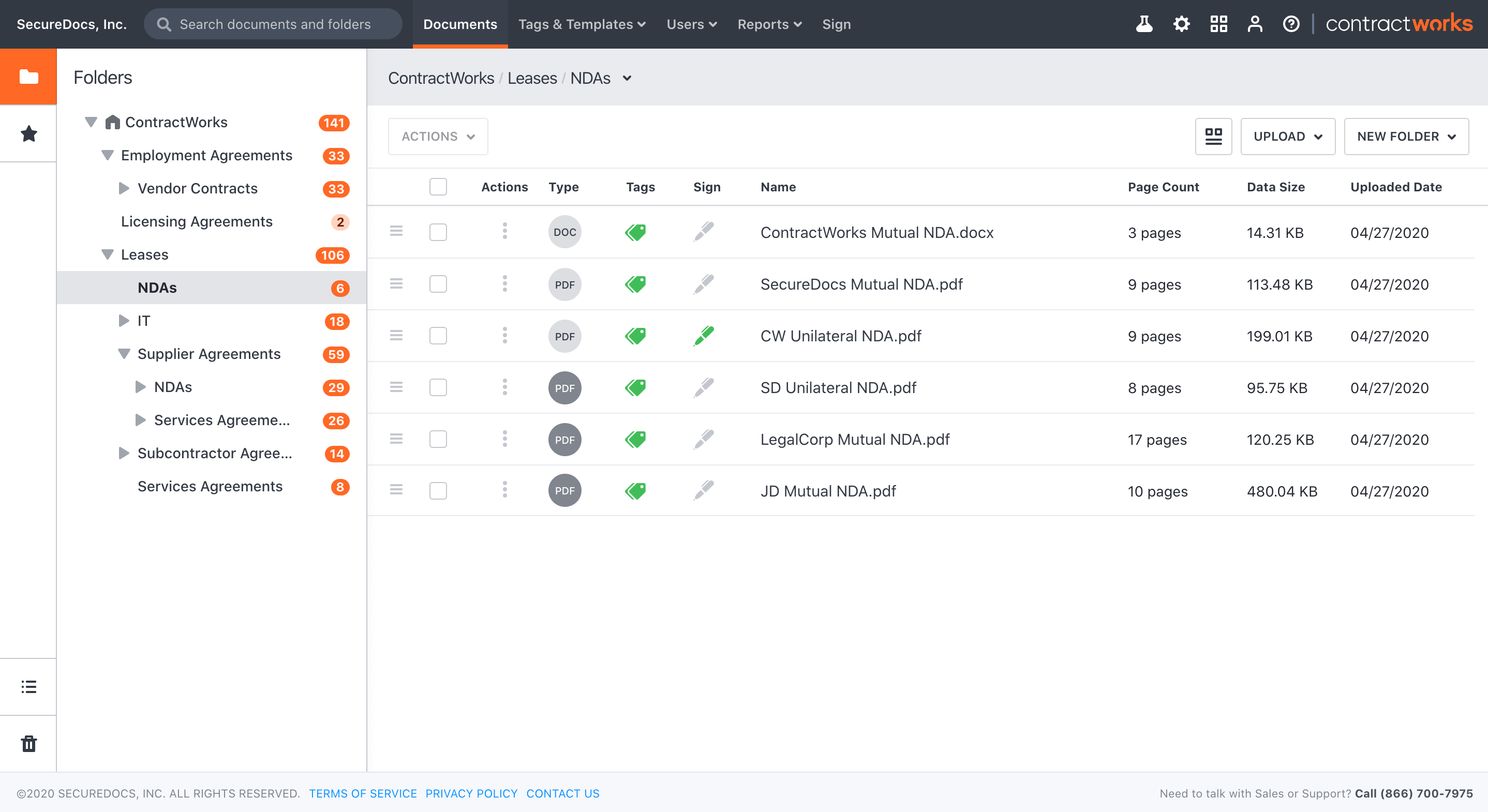 ContractWorks screenshot: ContractWorks Contract Repository