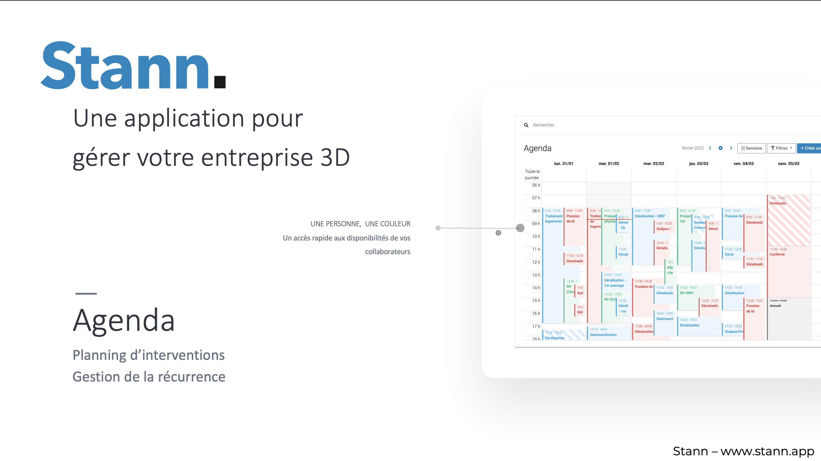 Stann screenshot: Stann agenda for the whole team