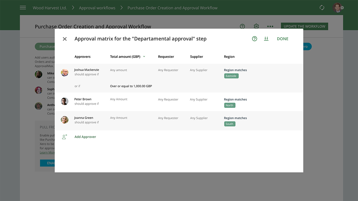 ApprovalMax Software - Set up rule-based conditional, sequential and parallel approvals and fine-tune the role for approvers. The approval routing rules support multiple criteria; such as amount, GL code, supplier, tracking category for Xero and Vendor, Class, Amount for QBO.