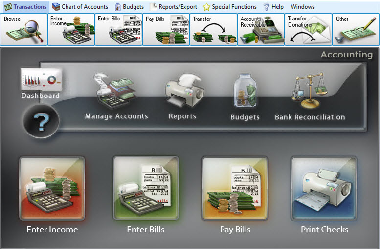 The Accounting Module- Where bills are entered and paid.  Many financial reports are generated.