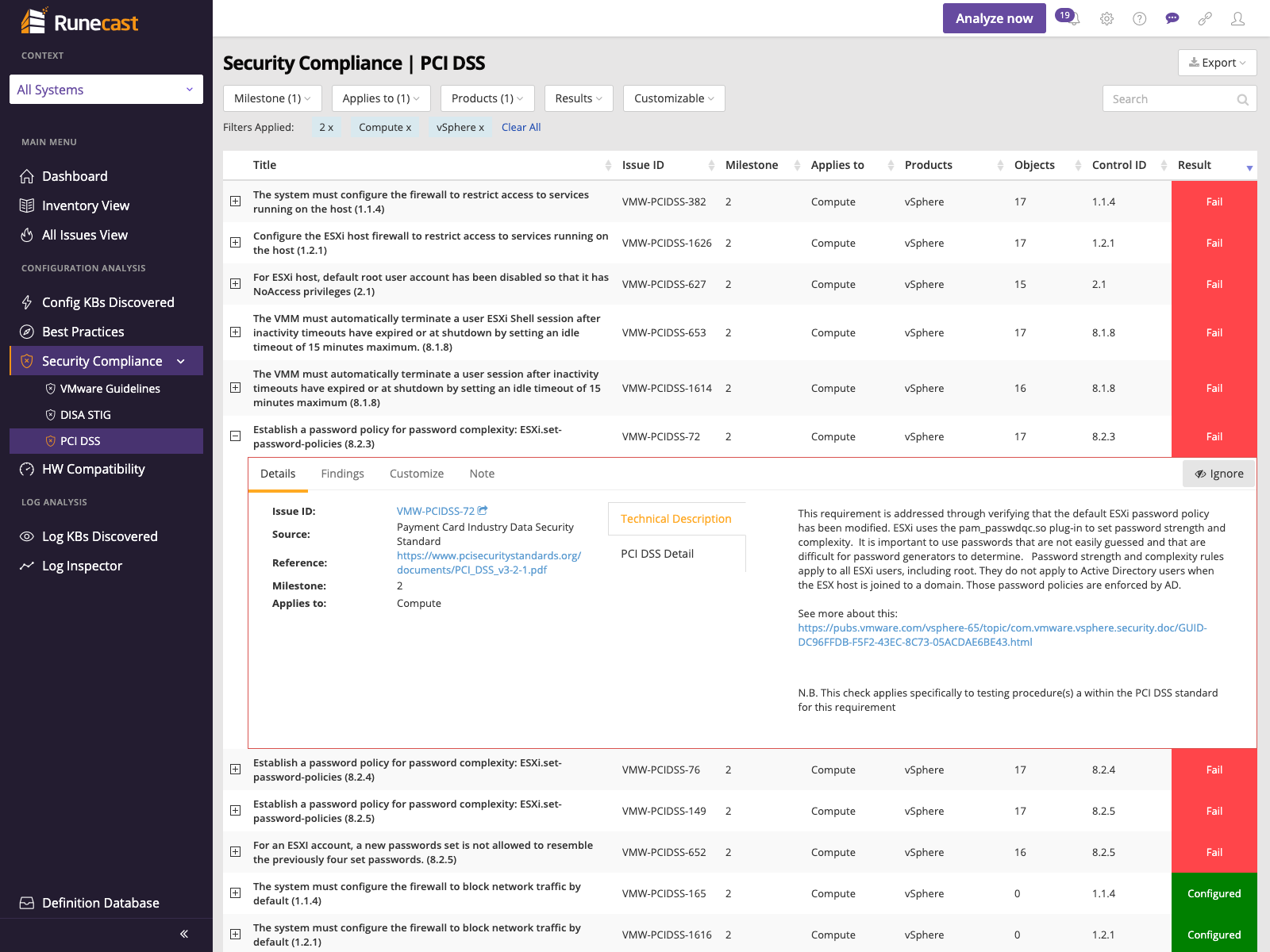Runecast Analyzer Software - Security Compliance