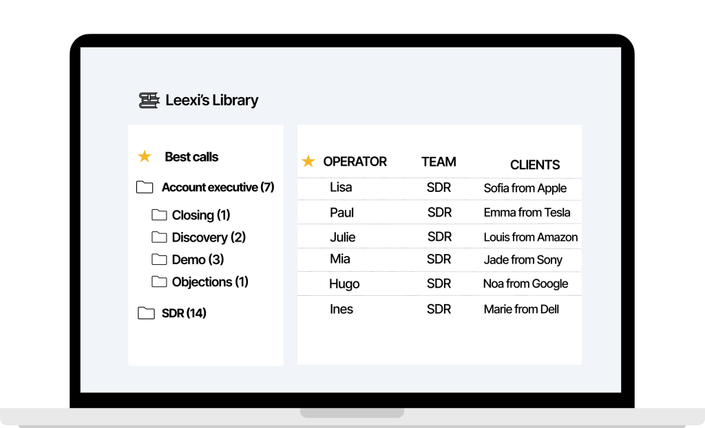 Leexi screenshot: Leexi library