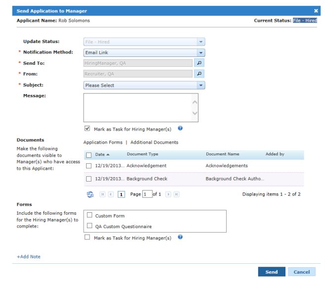 symplr Recruiting Software - symplr Recruiting sending application to manager