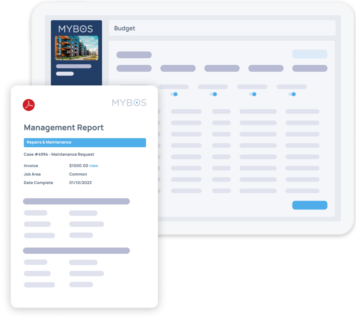 MYBOS allows for building managers to create data rich intuitive management reports to provide transparency and track performance of a building or portfolio