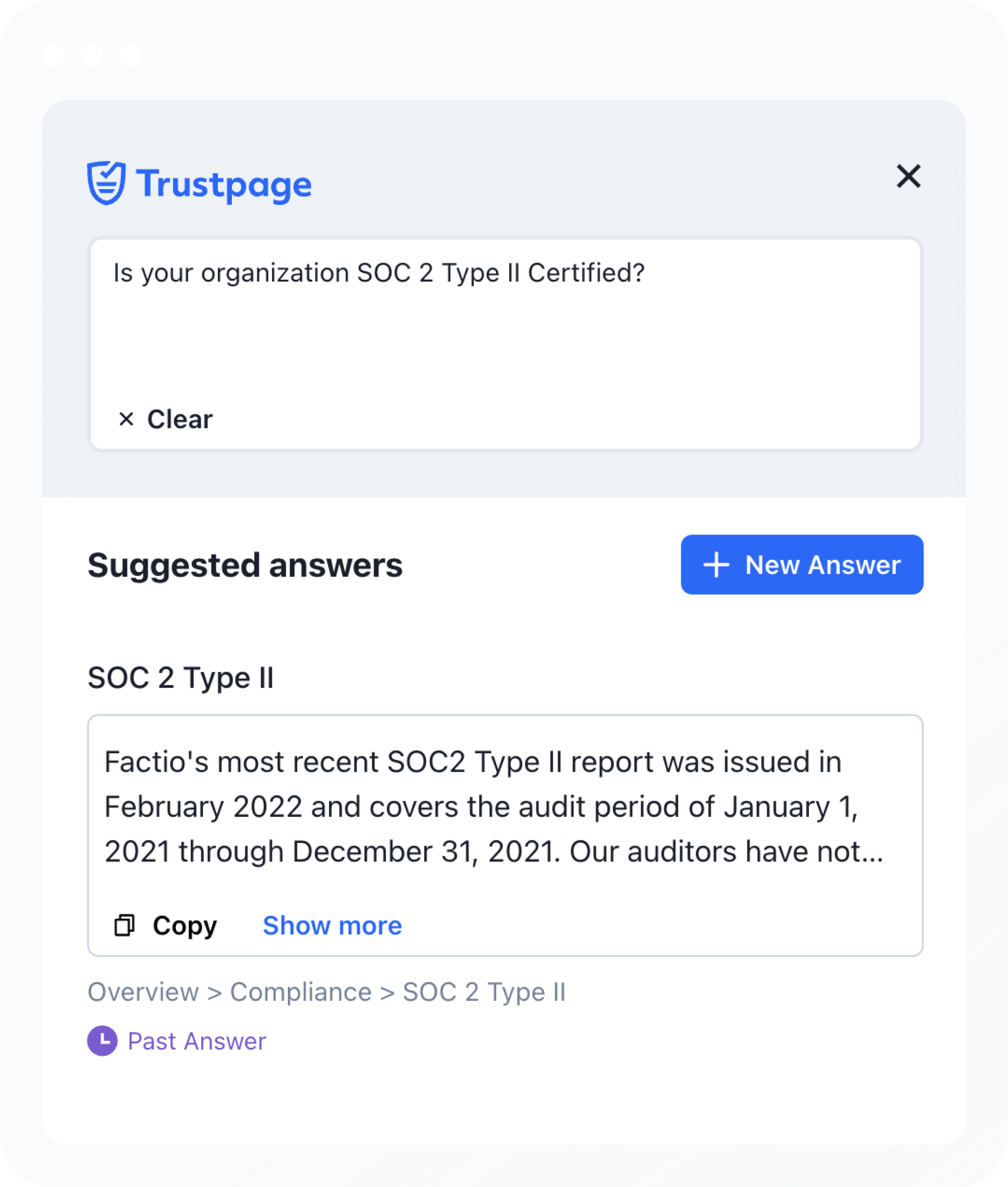 The Trustpage extension allows users to search for accurate answers to the most important security questions.