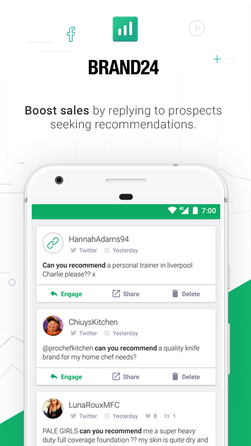 Track prospects from the native mobile apps and respond from any device