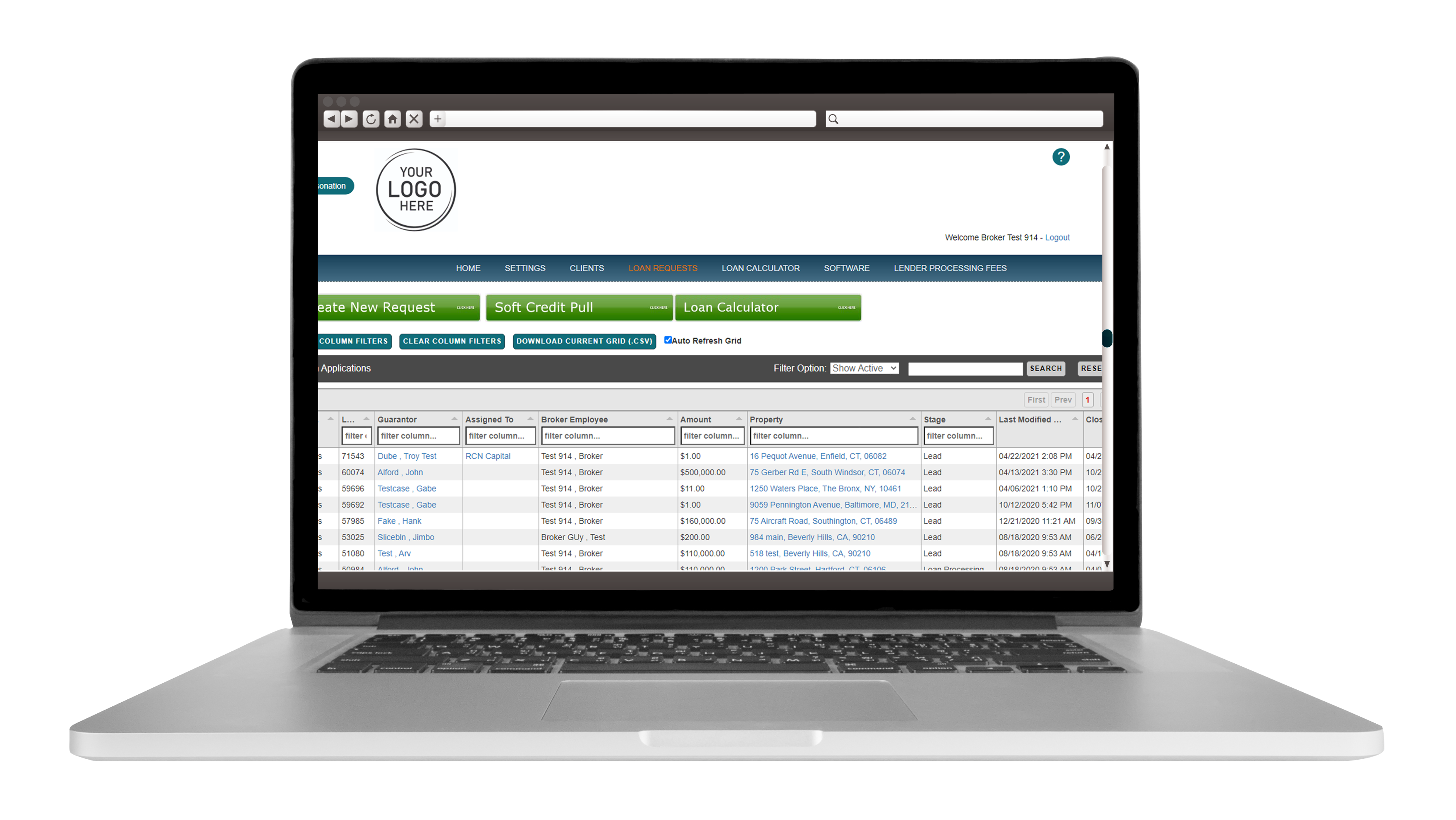 Bridge Loan Network screenshot: White Labeled Dashboard