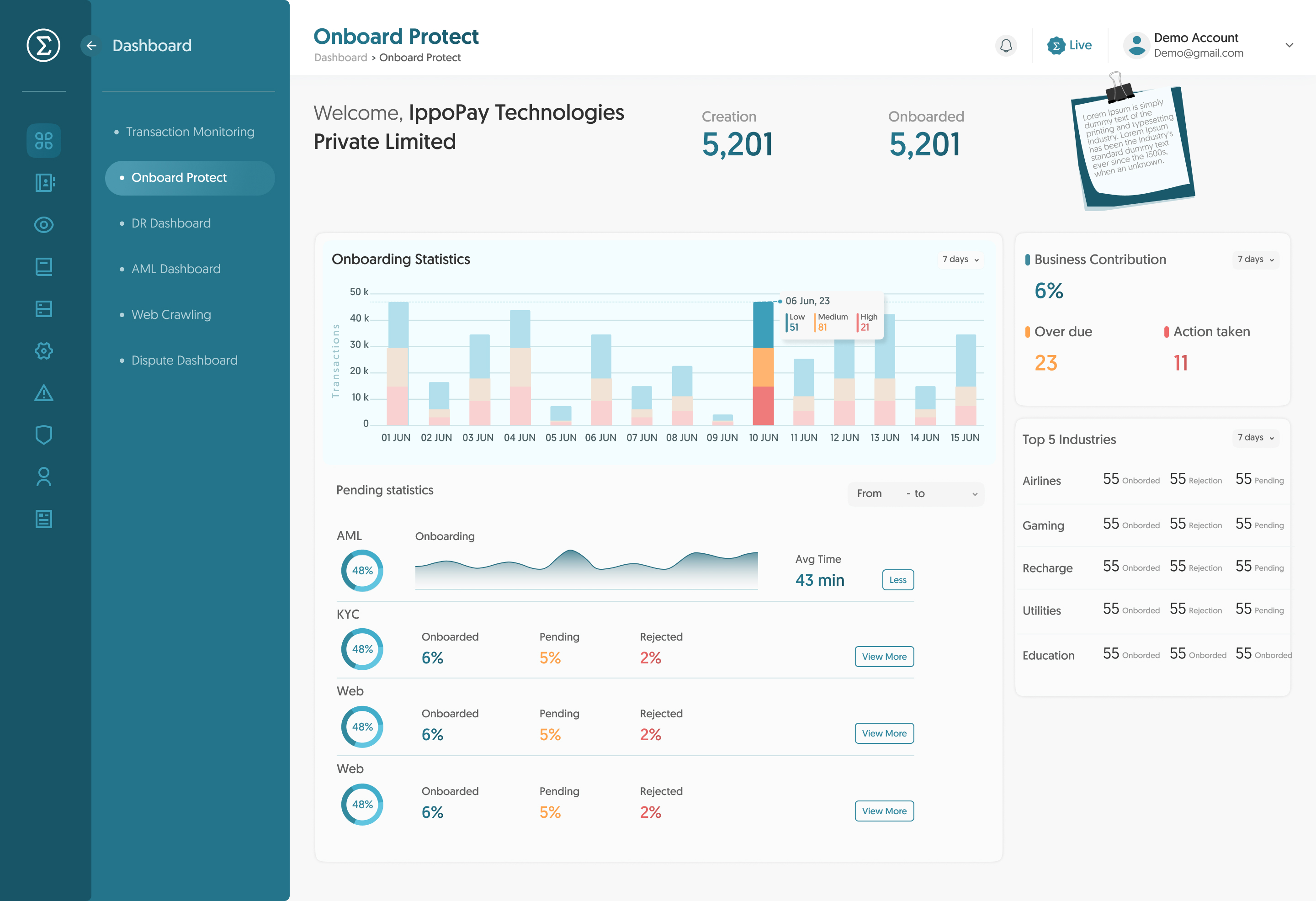 Tutelar screenshot: Tutelar's onboarding process is designed to simplify the due diligence process, automate your onboarding workflow and gives you full control over the customers you onboard and the type of identity details you collect 