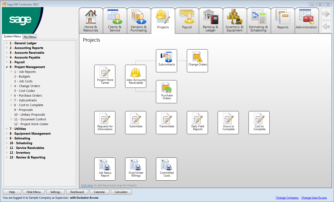 Sage 100 Contractor Software - Desktop