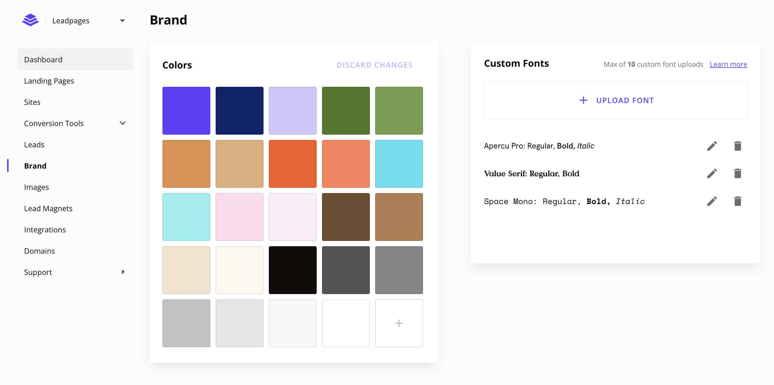 Keep your look consistent with your favorite color palette and custom fonts.