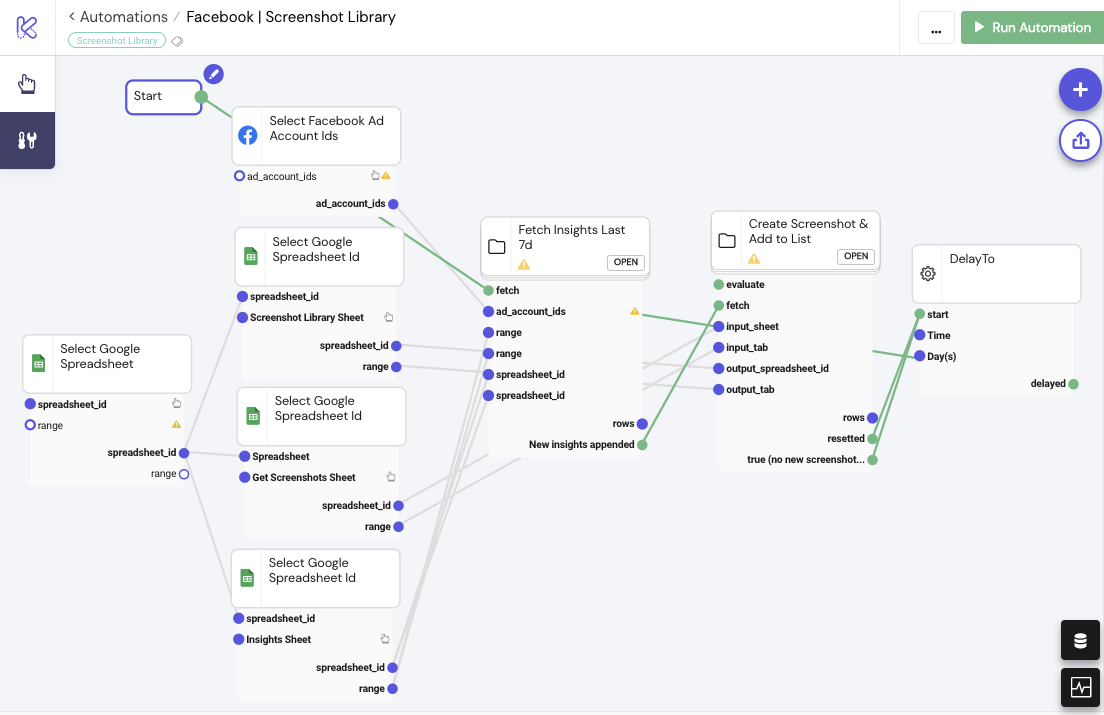 Kitchn.io screenshot: Kitchn.io run automation