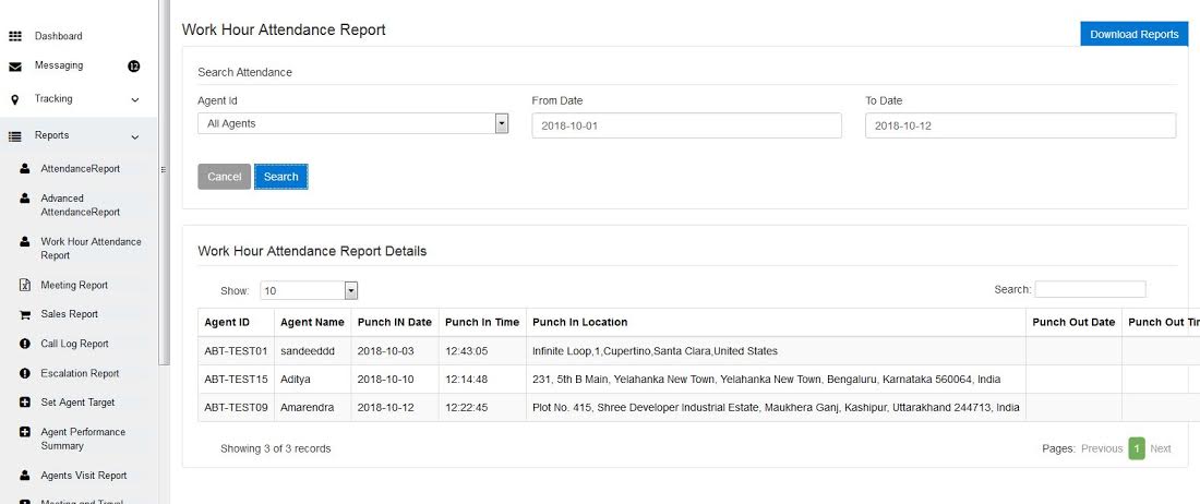Trackerpal attendance reports