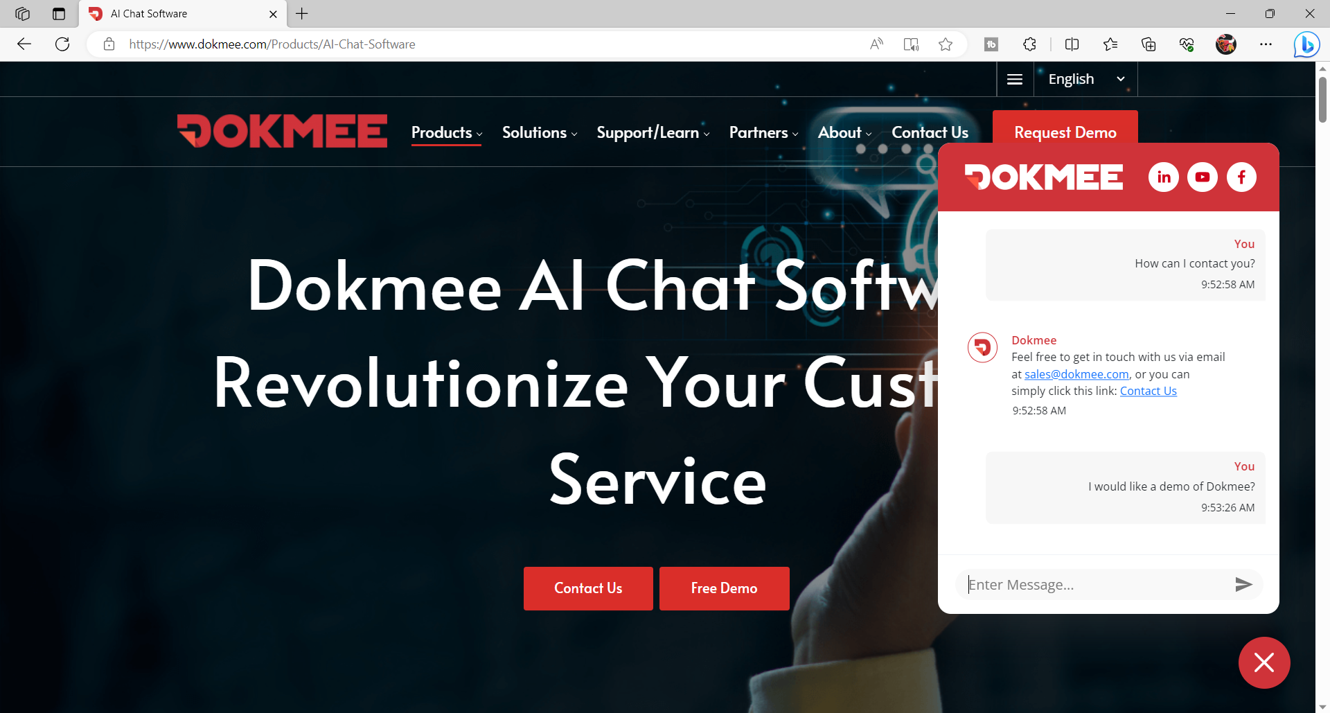 Dokmee AI Chat Software - Hyperlink Feature 