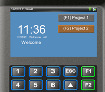 View of the project options on our biometric readers