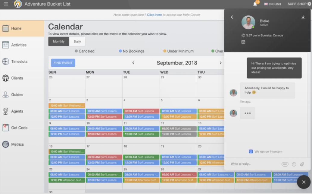 Agenda screenshot: Agenda calendar