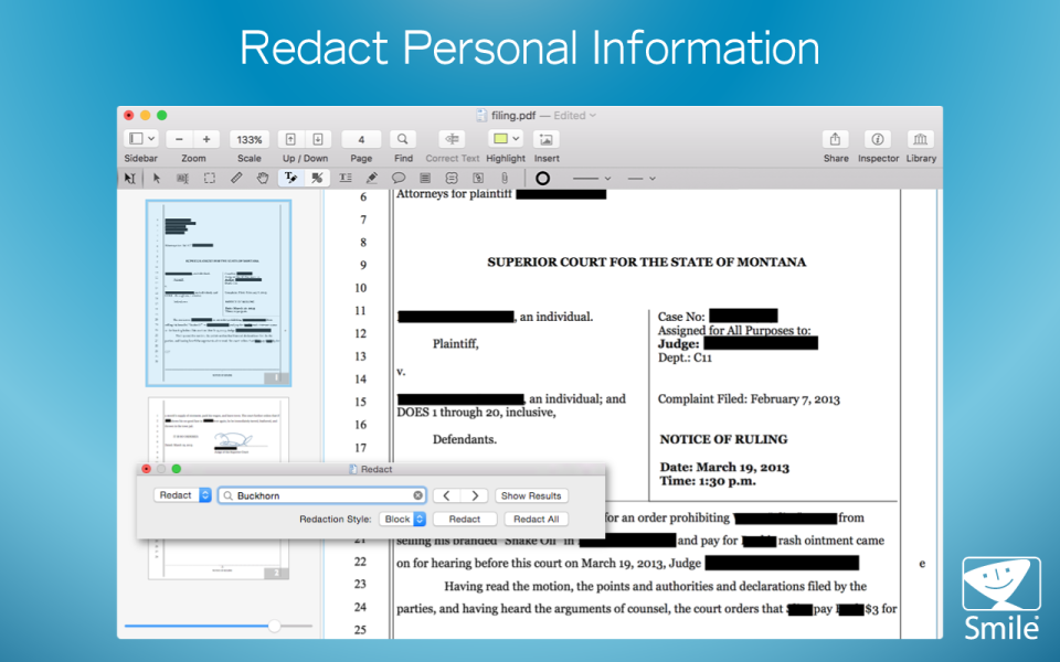 PDFpen redacting personal information