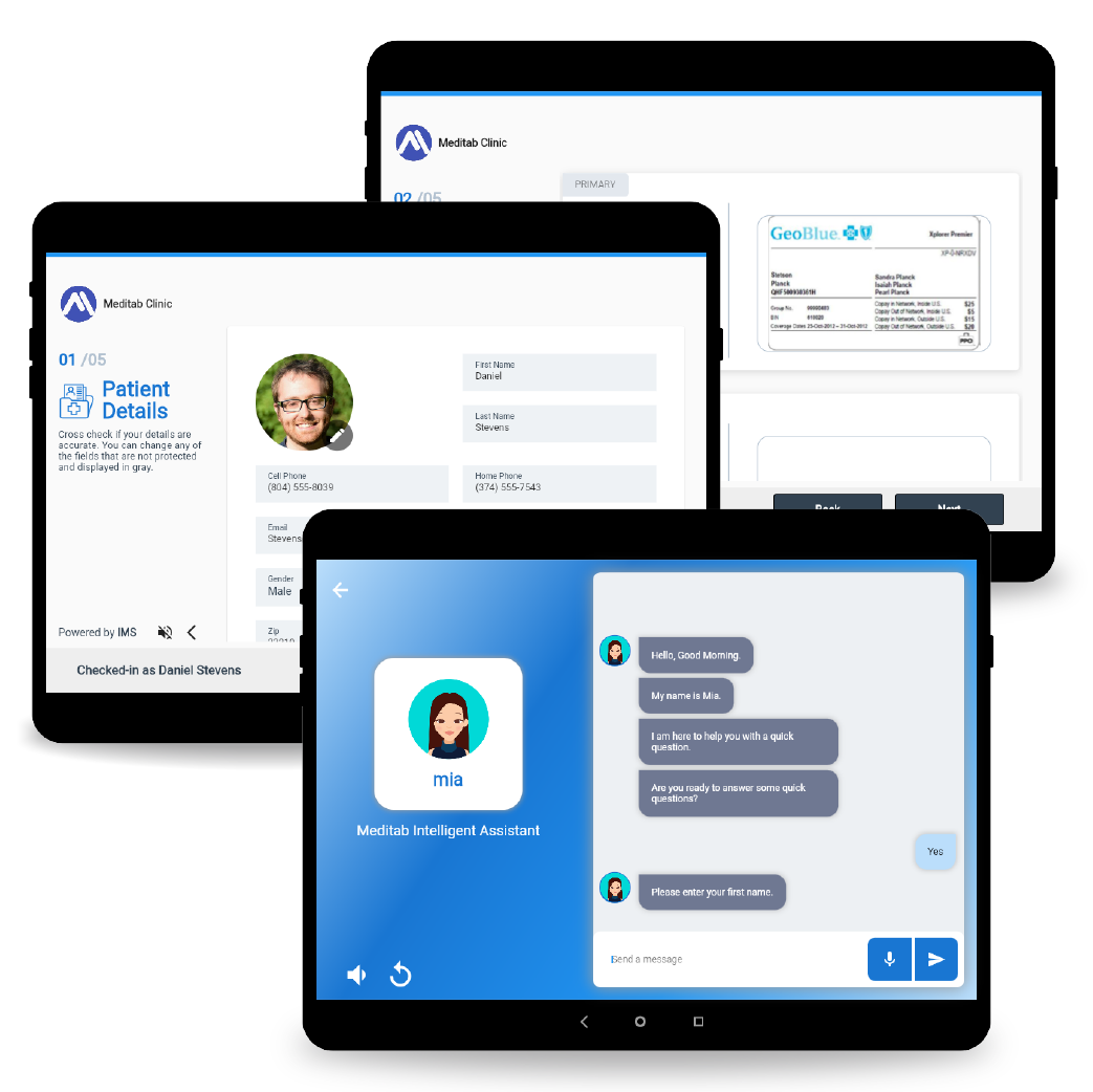 Intelligent Medical Software Software - Start your patients’ journey right thanks to a fast and convenient check-in process with IMS OnArrival.