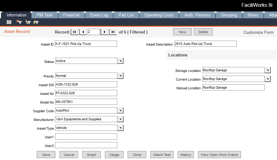 FaciliWorks CMMS Software - The FaciliWorks user interface is very user-friendly. The consistent, tabbed layout of data entry screens allows for easy navigation and quick data entry and user-definable fields provide even more flexibility.