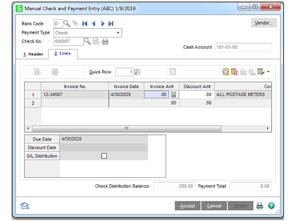 Sage 100 Software - Automatic calculation feature