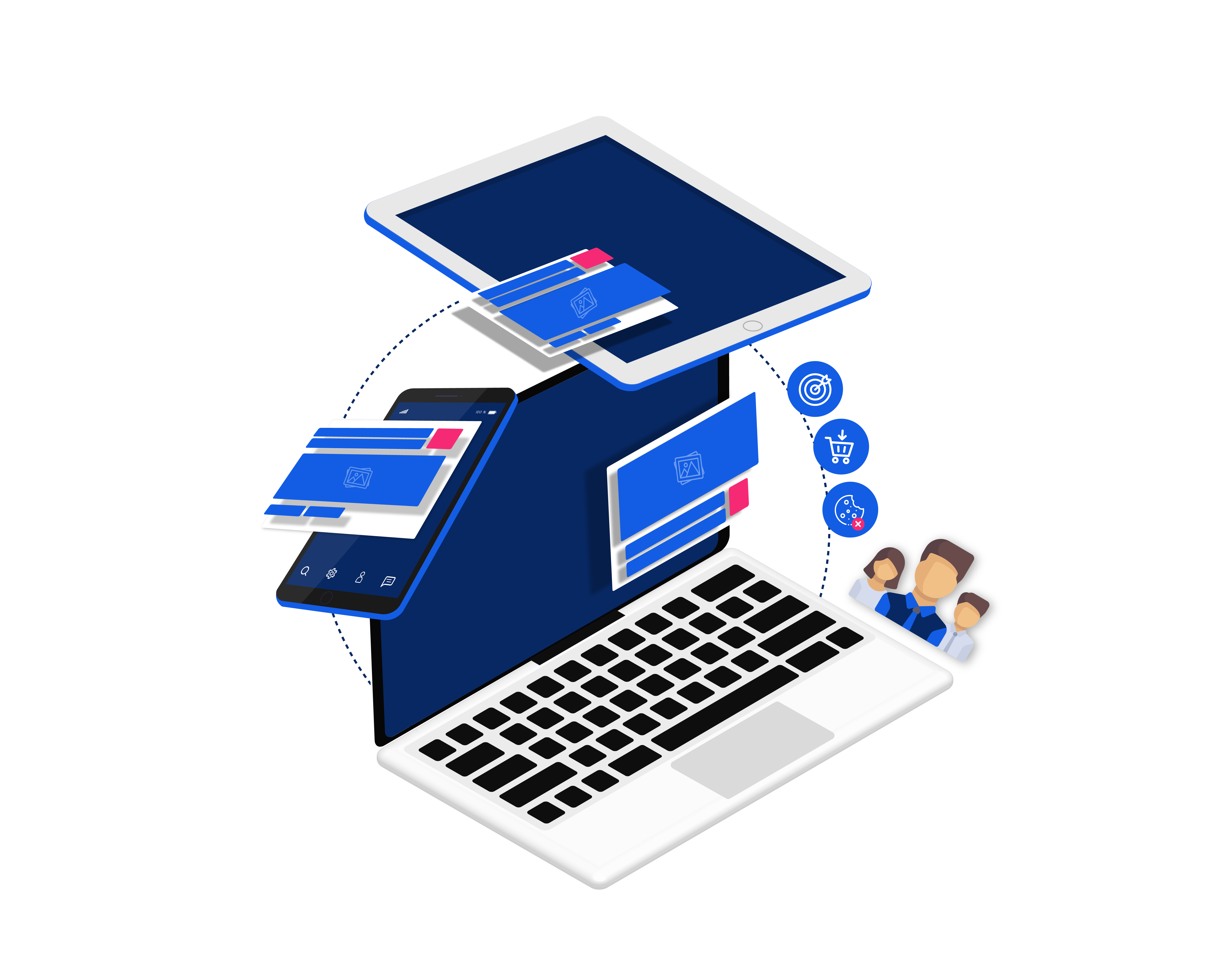 Adrenalead screenshot: Web Push Notifications on different devices