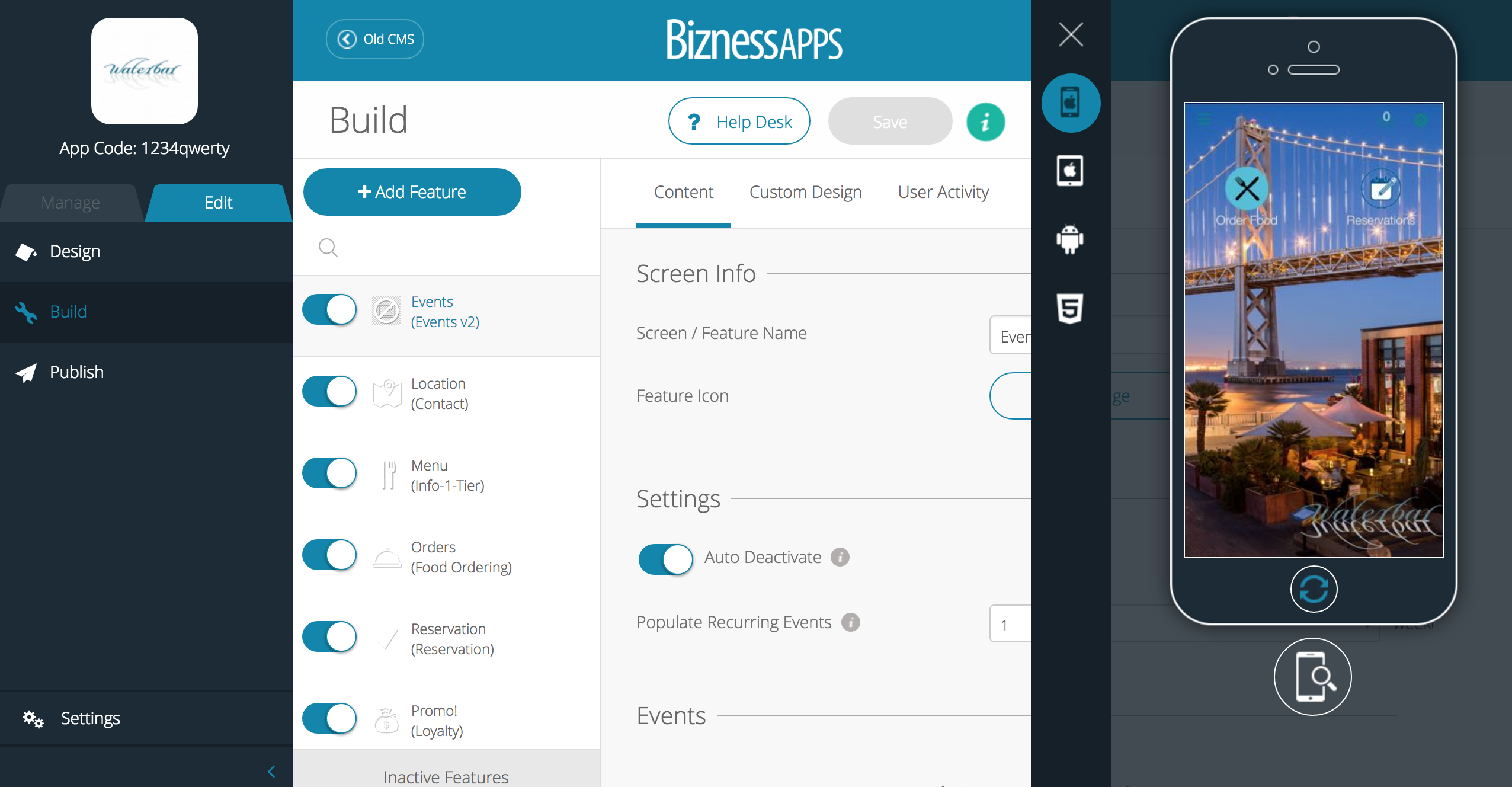 Bizness Apps Software - Build application