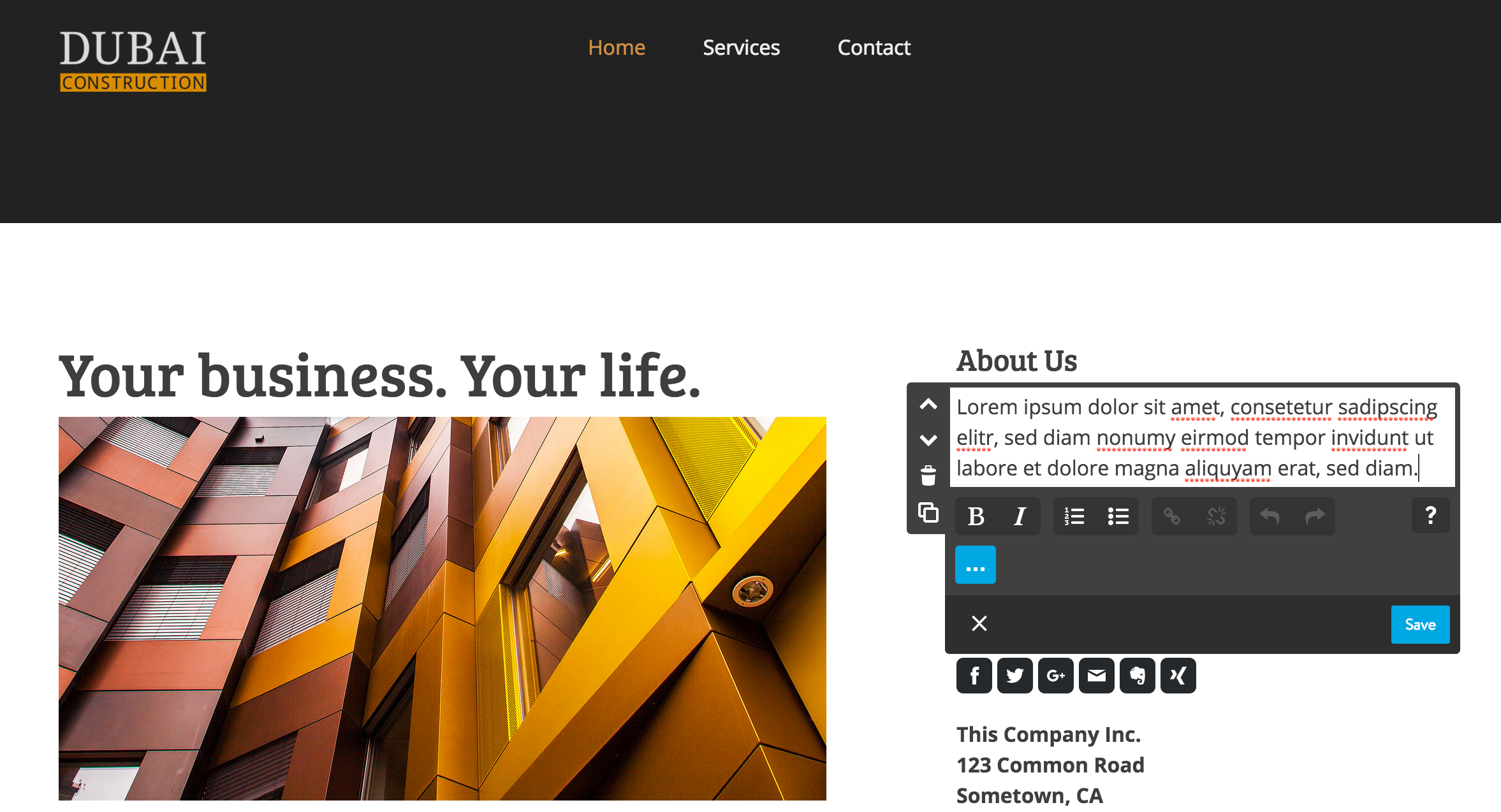 Change and edit your website