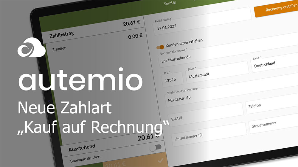 autemio screenshot: Kauf auf Rechnung