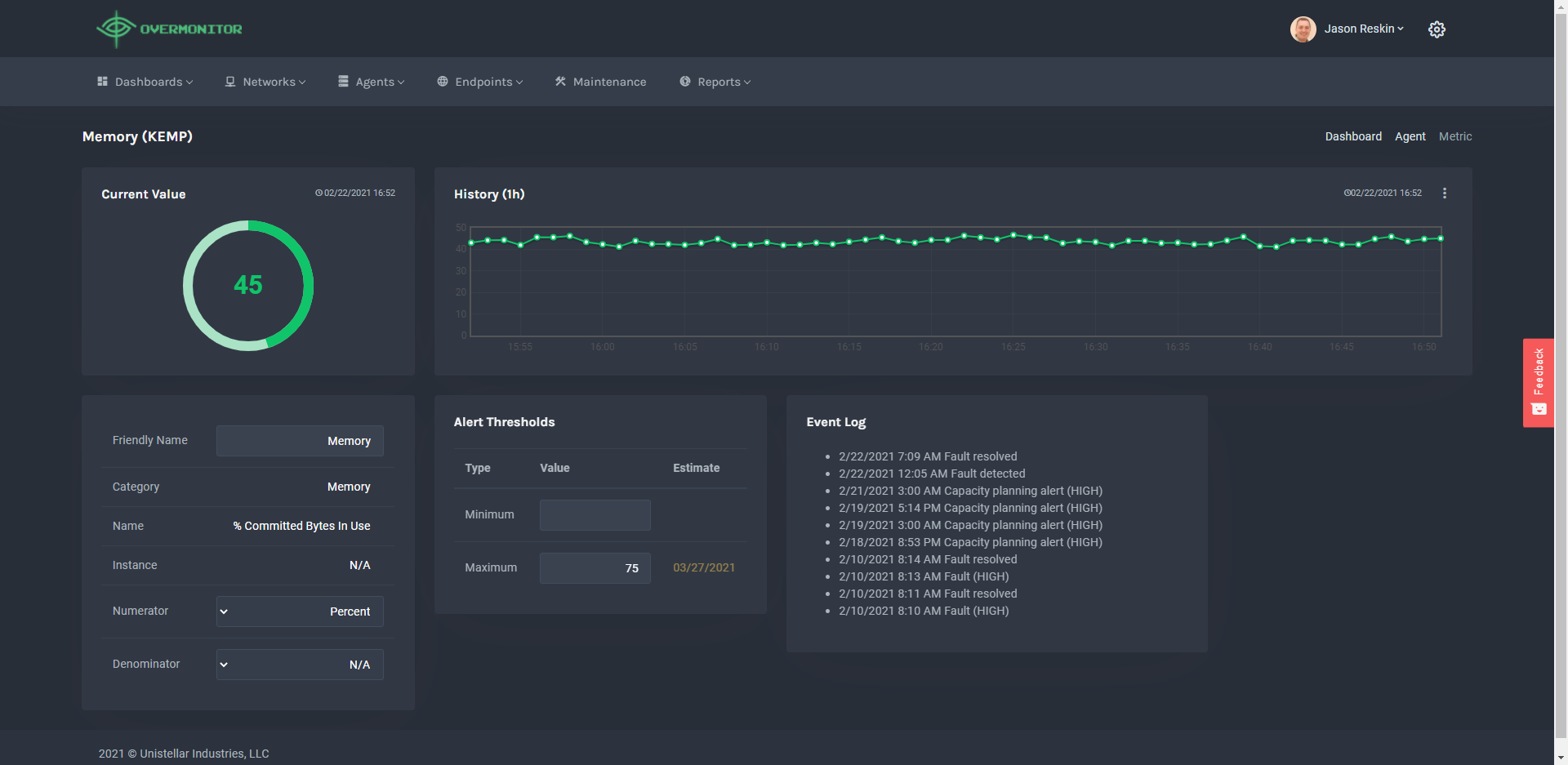 Overmonitor Software - Metric Details