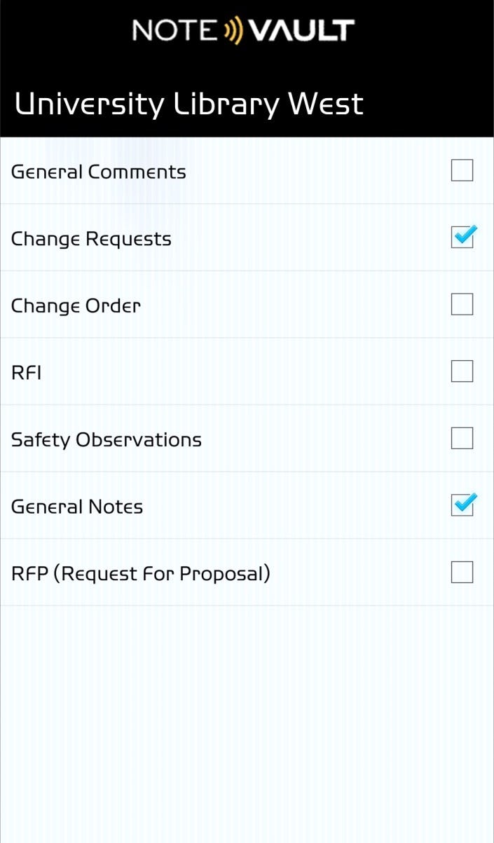 NoteVault Software - Note options