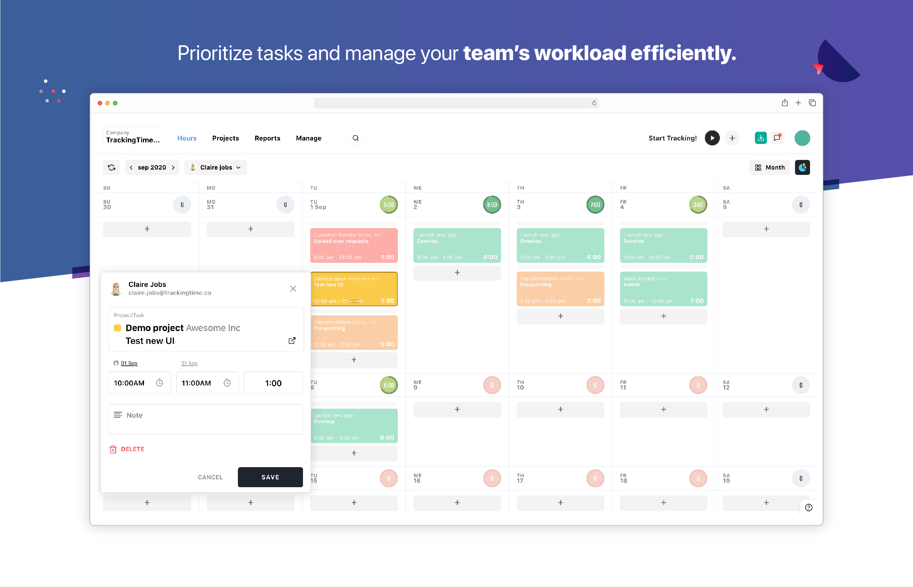 Prioritize tasks and manage your team's workload efficiently.