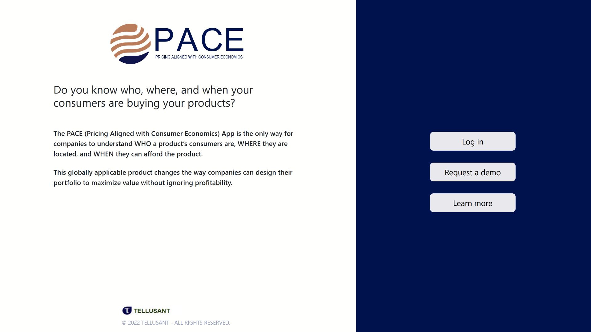 When you first visit PACE, you will be greeted with this sign-up page.