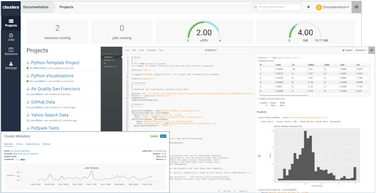 Cloudera Enterprise screenshot: Cloudera projects