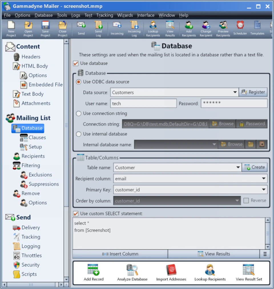 Database integration