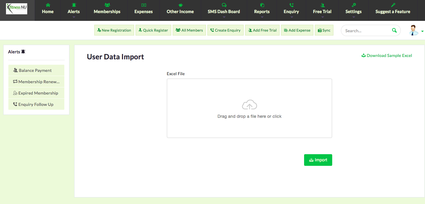 User data import