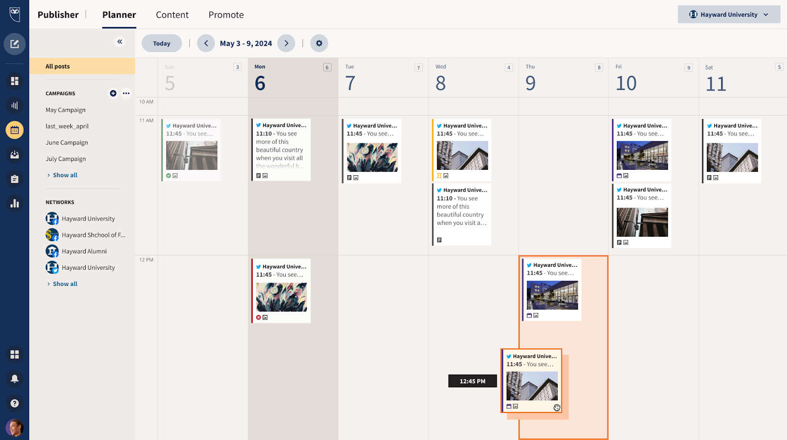 Hootsuite Software - Scheduling: Plan social content as a team with an intuitive, shared planner that features collaborative post drafts and built-in approval workflows.