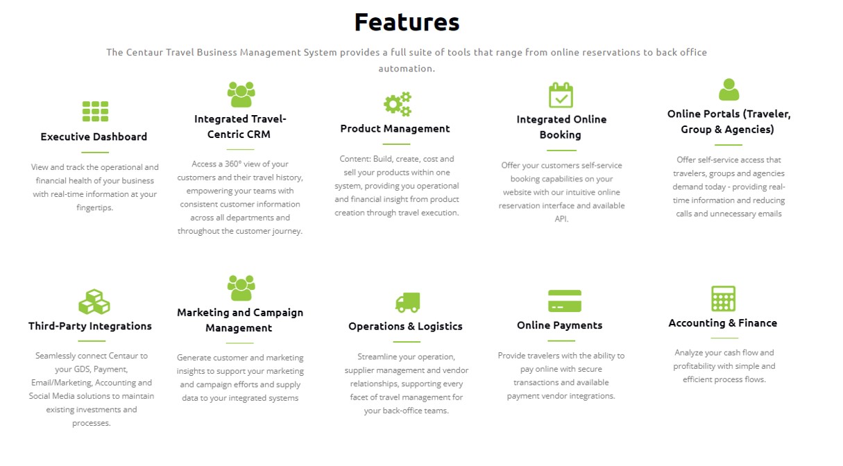 Centaur TBMS screenshot: Centaur Key Features
