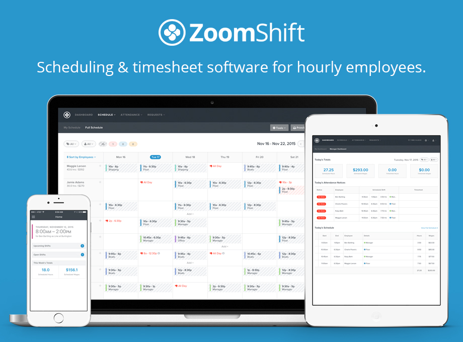 ZoomShift - Homebase Alternative
