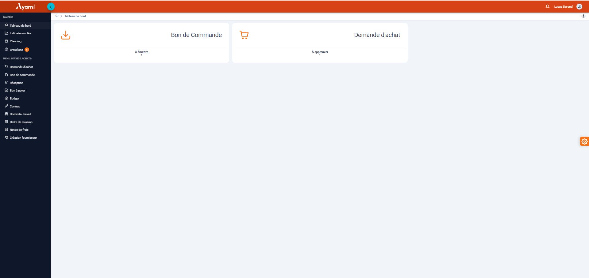 Ayami screenshot: Dashboard