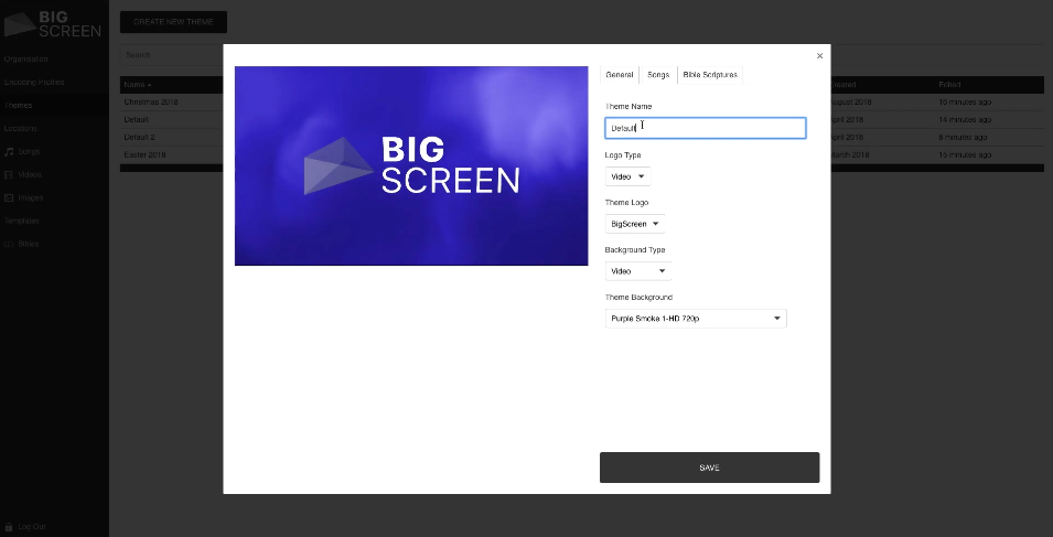 Big Screen Software - With Big Screen, users can control and customize themes