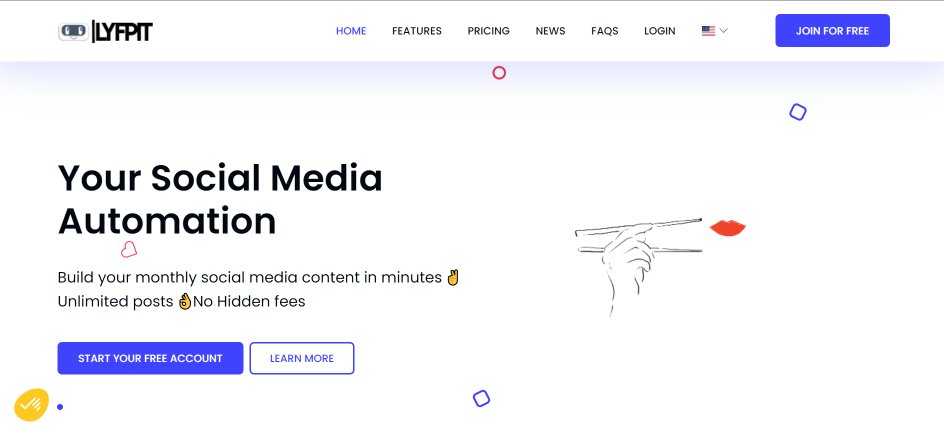 Lyfpit screenshot: Homepage