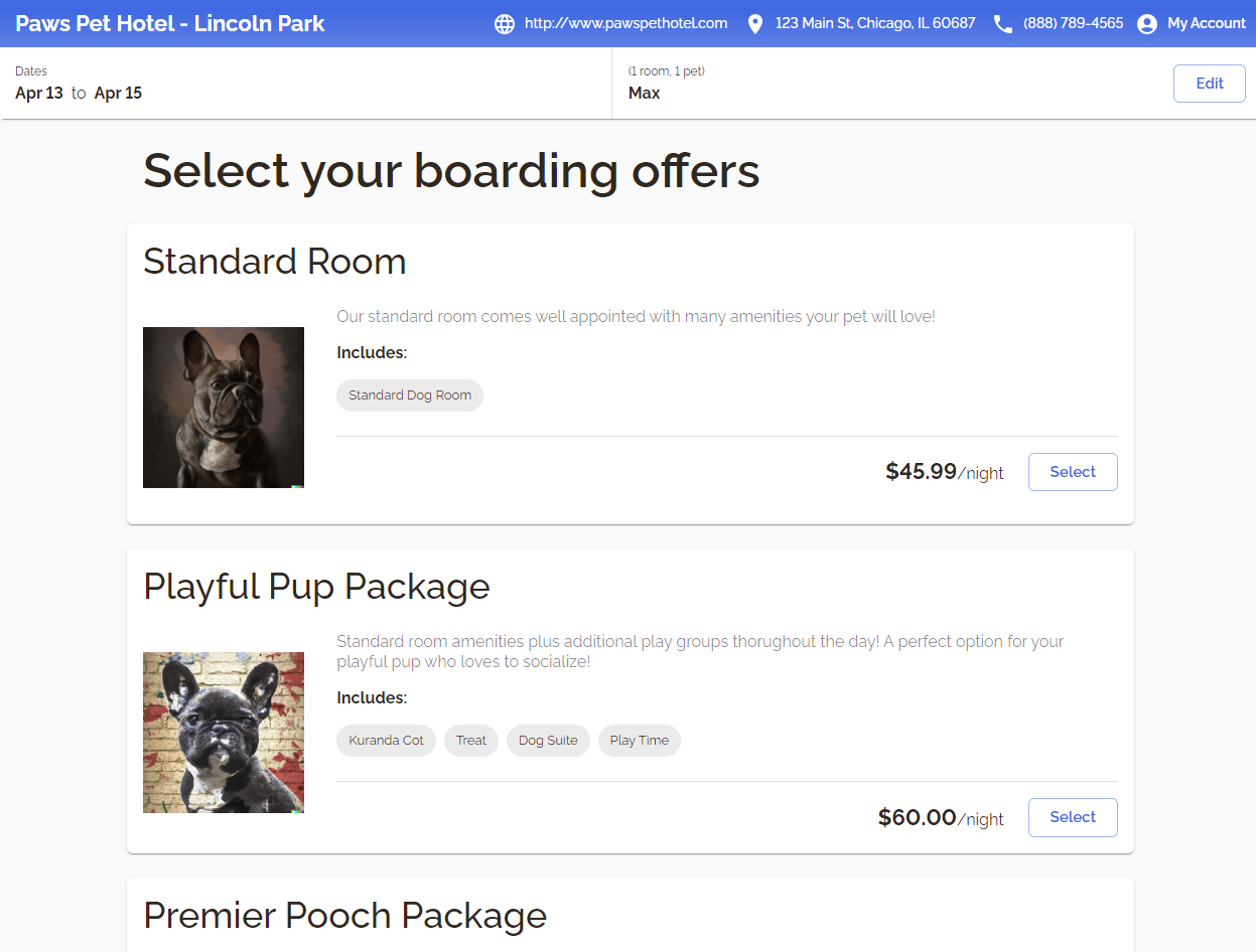 Goose gives you the ability to package your offers in compelling ways and gives customers the opportunity to shop add-ons to enhance their pets experience.