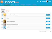 Accord LMS Software - The Accord LMS Training Plan shows the learner exactly what they have been assigned and a quick view of their progress