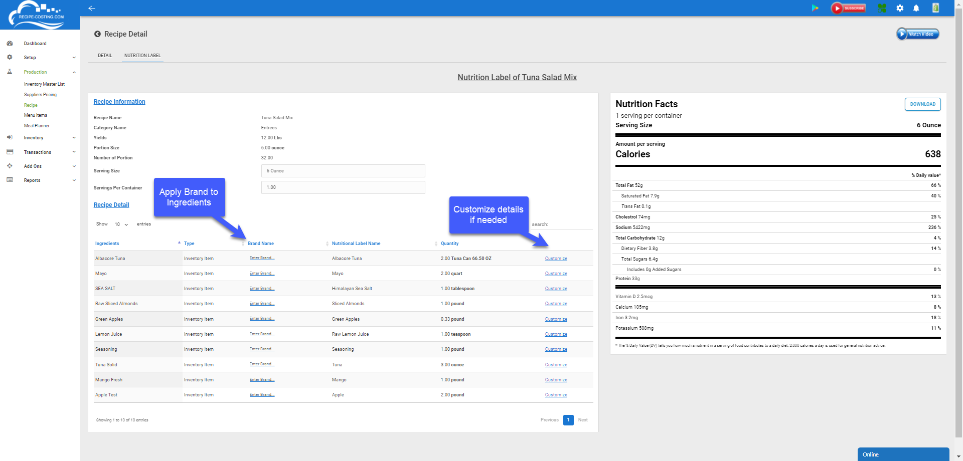 Recipe Costing Software - 3
