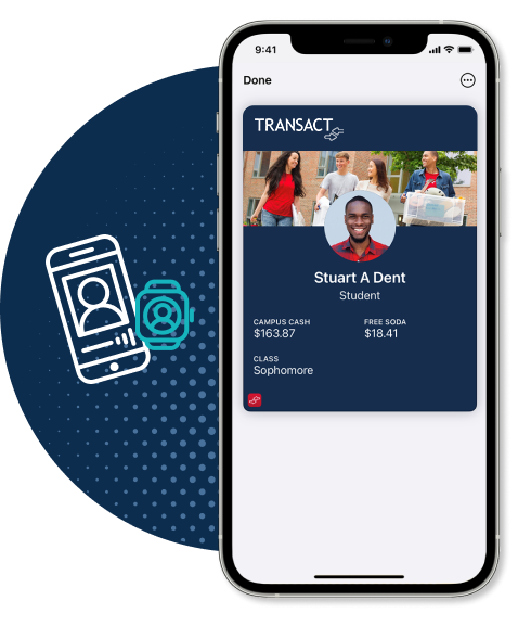 Campus ID Solutions screenshot: Provide campus-wide access to students using NFC-enabled Mobile Credential for Apple Wallet and Google Wallet; no physical student ID card required. It enables  enabling students to use any leading smart device as a contactless student ID.